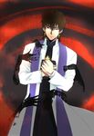  bible brown_eyes brown_hair cassock coat cross cross_earrings cross_necklace earrings fate/zero fate_(series) jewelry kotomine_kirei male_focus necklace sunday31 