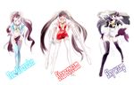  bad_id bad_pixiv_id black_hair character_name gloves gun long_hair multiple_girls nogusa personification red_eyes simple_background skywarp starscream thundercracker transformers twintails very_long_hair weapon white_background 