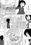  5girls belt comic greyscale hair_bun marui_hitoha md5_mismatch mitsudomoe monochrome multiple_boys multiple_girls quick_waipa translation_request trash_can uniform 