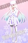  birthday black_legwear blue_hair boots coat fate/zero fate_(series) fur_hat gradient_hair hat irisviel_von_einzbern jill_(acca) long_hair multicolored_hair open_mouth pantyhose pink_hair red_eyes solo thigh_boots thighhighs white_footwear white_hair 