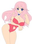  1girl baka_to_test_to_shoukanjuu blue_eyes high_res himeji_mizuki legs long_hair oppai photoshop pink_hair smile solo thighs vector_trace 