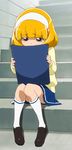 blonde cardigan cure_peace head_band kise_yayoi pigeon-toed reading screen_capture sitting smile_precure! stairs tears 