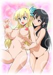  2girls aqua_eyes bare_breasts black_hair blonde blush boku_wa_tomodachi_ga_sukunai breast_grab breast_press breasts butterfly_hair_ornament cleavage couple embarrassed erect_nipples female_ejaculation hair_ornament kashiwazaki_sena lactation large_breasts lens_flare long_hair mikazuki_yozora milk milk_squirt multiple_girls navel nipples nude open_mouth oppai pubic_hair puffy_nipples purple_eyes pussy_juice sweatdrop tears topless uncensored vagina very_long_hair yuri 