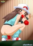  blush brown_eyes brown_hair dildo fellatio leaf_(pokemon) orgy oshiri pokemon pokepornlive 