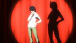 ahoge araragi_koyomi bakemonogatari curtain light nisemonogatari shadow spotlight stage 