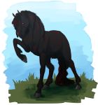  balls dark_matter_(character) digital_drawing_(artwork) digital_media_(artwork) draft_horse equine feral friesian friesian_horse friesian_stallion grass hooves horse lovely male mammal mature_(disambiguation) sketch sky sunny_way 