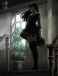  black_hair interior kurihara_chiaki megane mouretsu_pirates potted_plant satchel school_uniform screen_capture standing_at_doorway window zettai_ryouiki 