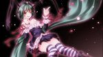  1girl artist_request capelet green_hair pantsu red_eyes short_hair skirt solo stockings striped touhou wriggle_nightbug 