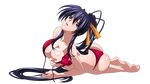  bra breast_hold cleavage highschool_dxd himejima_akeno panties ponytail transparent underwear vector 