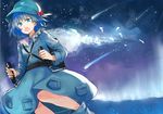  backpack bad_id bad_pixiv_id bag blue_hair hat kawashiro_nitori ran_(pixiv2957827) solo touhou two_side_up 