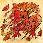  bad_pixiv_id charmeleon fine_art_parody fire gen_1_pokemon nihonga no_humans parody pokemon pokemon_(creature) shimanoko solo 