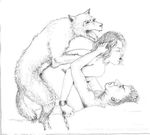  canine dog female feral greyscale group group_sex human human_on_feral interspecies male mammal monochrome pencils sex straight threesome unknown_artist 