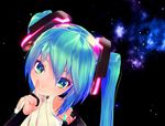  3d aqua_eyes aqua_hair bridal_gauntlets chibi_miku hatsune_miku hatsune_miku_(append) long_hair looking_at_viewer mikumikudance necktie oyuugi-p smile solo twintails vocaloid vocaloid_(tda-type_ver) vocaloid_append 