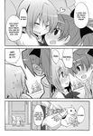  blush comic greyscale hard_translated highres kyubey mahou_shoujo_madoka_magica miki_sayaka monochrome multiple_girls non-web_source pikachi sakura_kyouko translated 