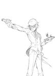  alcohol androgynous artist_request butler cabbie_hat crossdressing female_butler formal greyscale gun hair_over_one_eye hat monochrome necktie persona persona_4 reverse_trap shirogane_naoto short_hair solo suit tray weapon wine 