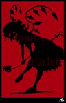  evil_grin evil_smile fang flandre_scarlet grin hat laevatein oso_(toolate) silhouette smile solo touhou wings 