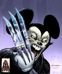  avian claws disney donald_duck duck edgar_delgado fangs goofy hulk male mammal marvel mickey_mouse mouse muscles mustelid parody reflection rodent spider-man teeth what wolverine wolverine_(marvel) 