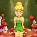  blue_eyes cum cum_on_face cumshot disney fairy female hair joe_randel looking_at_viewer minigirl orgasm sitting solo tinkerbell wings 