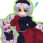  animal_ears bangs bunny_ears lowres multiple_girls reisen_udongein_inaba t2r touhou yagokoro_eirin 