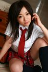  blouse cosplay highres knee_socks kneehighs necktie ootomo_sayuri otomo_sayuri photo plaid pleated_skirt school_uniform serafuku skirt tie 