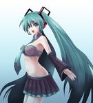  aqua_hair bad_id bad_pixiv_id bra fujipo hatsune_miku lingerie long_hair solo strapless strapless_bra twintails underwear very_long_hair vocaloid 