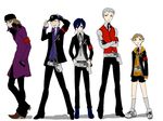  amada_ken aragaki_shinjirou crossdraw_holster holster indee iori_junpei male_focus multiple_boys persona persona_3 sanada_akihiko yuuki_makoto 