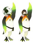  clothing female human mammal mk-5 penguin plain_background spacesuit webbed_feet white_background 