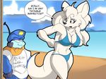  beach bikini blue blue_clothing blue_sky breasts canine cleavage clothed clothing comic cross_time_cafe dog english_text eyelashes female fox freefall fur hair ky_(cross_time_cafe) ky_(cross_timne_cafe) long_hair long_tail male mammal panties rape_face sam_starfall sam_starfall_(freefall) scarf seaside skimpy stupid swimsuit text tight_clothing underwear unknow_artisit unknown_artist webcomic white white_clothing white_fur white_hair 