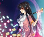  bad_id bad_pixiv_id black_hair branch danmaku houraisan_kaguya jeweled_branch_of_hourai long_hair nr_(cmnrr) profile red_eyes solo star touhou 