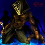  1boy blood great_knife knife male male_focus pyramid_head silent_hill silent_hill_2 solo spiritoxa sword weapon 