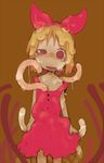  annaka_haruna bow dress hair_bow masha monster_girl nichijou red_eyes slime tentacle tentacle_girl tentacles_under_clothes 