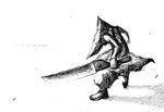  1boy blood great_knife knife male male_focus pyramid_head silent_hill silent_hill_2 solo sword weapon 