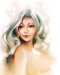  aqua_hair bishoujo_senshi_sailor_moon green_eyes kaiou_michiru light_smile lips nude portrait signature solo tida_kietsungden 
