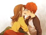  couple digimon digimon_adventure izumi_koushirou kiss mimxxpk raglan_sleeves tachikawa_mimi 