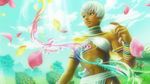  1920x1080 bikini capcom dark_skin elena highres nail_polish official_art street_fighter street_fighter_x_tekken swimsuit wallpaper white_hair 