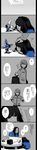  2girls bad_id bad_pixiv_id bow comic el2 hair_bow highres joujima_yuuki kamen_rider kamen_rider_fourze_(series) long_image monochrome multiple_girls nozama_tomoko petting robot sakuta_ryuusei school_uniform spot_color tall_image translation_request 