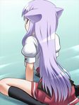  awa idolmaster kiriya_nozomi long_hair mayoi_neko_overrun! purple_hair red_eyes shijou_takane 