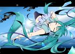  bad_id bad_pixiv_id breasts closed_eyes day green_hair hatsune_miku headphones letterboxed long_hair medium_breasts nashi_anzu outside_border skirt sky thighhighs twintails very_long_hair vocaloid 