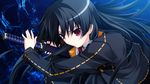  black_hair game_cg ichinose_yua katana makita_maki red_eyes shinigami_no_testament sword weapon 