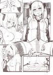  blush breasts comic cowgirl_position facial girl_on_top hatsune_miku hetero highres long_hair looking_at_viewer mama_(mama_hiro) medium_breasts monochrome necktie penis pussy sex straddling sweat thighhighs twintails undressing vaginal vocaloid 