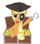  applejack_(mlp) blonde_hair coin diegotan emerald equine female friendship_is_magic gold hair hook hooves horse mane my_little_pony pearl pirate pony ruby treasure_chest tricorne 