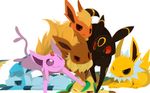  bad_id bad_pixiv_id eevee espeon flareon forked_tail frown gen_1_pokemon gen_2_pokemon gen_4_pokemon glaceon jolteon leafeon no_humans one_eye_closed out_of_frame pokemon pokemon_(creature) shin_(aru0921) simple_background standing_on_head sweatdrop tail umbreon v-shaped_eyebrows vaporeon white_background 