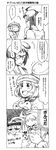  1boy 1girl 4koma ahoge bad_id bad_pixiv_id bar_censor bel_(pokemon) blush censored cheren_(pokemon) comic covering_mouth flying_sweatdrops gen_5_pokemon glasses greyscale hat highres identity_censor kurenai_no_buta monochrome pokemon pokemon_(creature) pokemon_(game) pokemon_bw porco_rosso_(character) short_hair takagi_kick tepig translated 