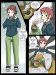  amputee comic engrish hair red_hair sandals short snow tezuka_rin winter 