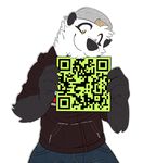  backwards_hat bear black_nose code hat male mammal panda plain_background qr_code scan solo super-tuler tairu transparent_background yellow_eyes 