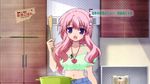  baka_to_test_to_shoukanjuu blue_eyes blush breasts cap female highres himeji_mizuki indoors long_hair pink_hair smile solo 