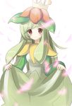  bad_id bad_pixiv_id brown_eyes costume crown flower green_hair lilligant mishima_kurone personification pokemon smile solo 