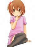  bad_id bad_pixiv_id brown_eyes brown_hair fujiwara_gacho hirasawa_yui k-on! short_hair side_ponytail solo thighhighs thumb_sucking 