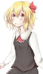  bad_id bad_pixiv_id blonde_hair blush hair_ribbon highres red_eyes ribbon rumia short_hair shuga_(soranote) solo touhou 