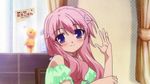  baka_to_test_to_shoukanjuu blue_eyes blush cap himeji_mizuki long_hair pink_hair smile solo 